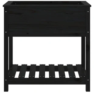 Donica z półką, czarna, 82,5x54x81 cm, lite drewno sosnowe Lumarko - Donice - miniaturka - grafika 6