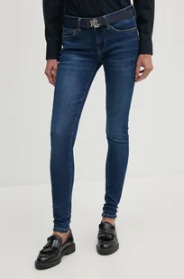Pepe Jeans jeansy SKINNY JEANS LW damskie kolor granatowy PL204583DP6 - Spodnie damskie - miniaturka - grafika 1