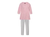 Sukienki i spódniczki dla dziewczynek - lupilu® Komplet dziewczęcy z bawełną (sukienka + legginsy) (110/116, Różowy/szary) - miniaturka - grafika 1