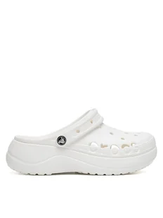 Crocs Klapki BAYA PLATFORM CLOG 208186-100 Biały - Klapki i japonki damskie - miniaturka - grafika 1