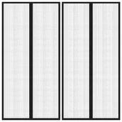 Moskitiery - VidaXL Lumarko Moskitiera na drzwi z magnesami, 2 szt., czarna, 220x100 cm! 314687 VidaXL - miniaturka - grafika 1