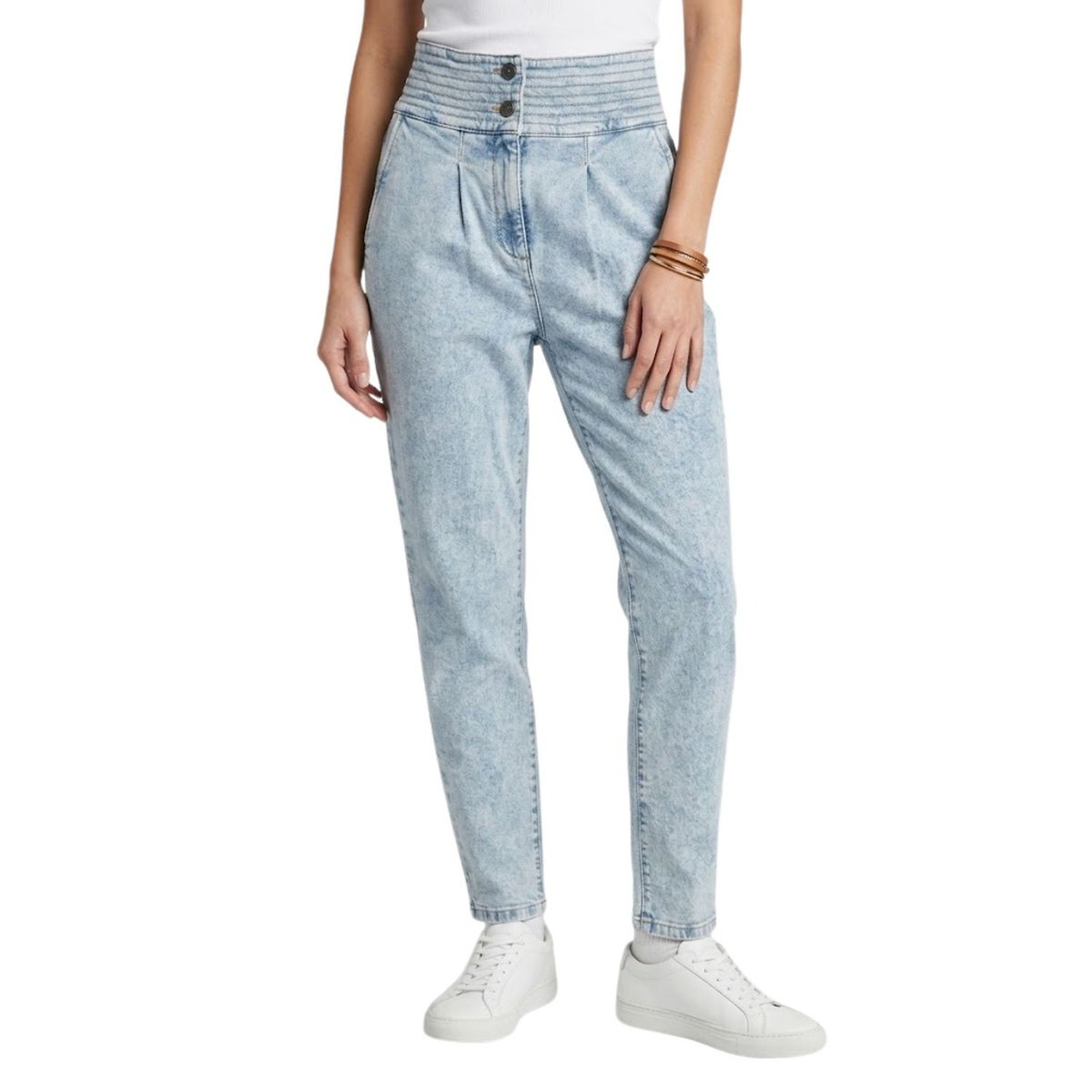 Spodnie damskie Naf Naf Alma jeansy z wysokim stanem-L