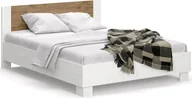 Łóżka - nabbi Łóżko podwójne z listwą Mateo LB-160 160x200 cm - sosna Andersen / dąb kwietniowy - miniaturka - grafika 1