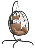 Huśtawki - Wiszący fotel ogrodowy typu kokon taupe H6-L32 - miniaturka - grafika 1