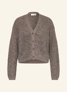 Cartoon Kardigan Z Błyszczącą Przędzą beige - Swetry damskie - miniaturka - grafika 1