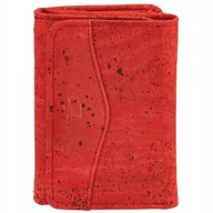 Portfele - SIMARU Portfel Damski Korkowy RFID Na Karty Czerwony - miniaturka - grafika 1