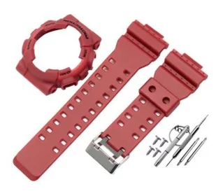 2W1 Opaska Pasek + Etui Casio G-Shock Ga-100 Ga-110 Gd-100 G-8900 Czerwona (Czarny Napis) - Akcesoria do smartwatchy - miniaturka - grafika 1