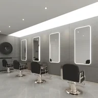 Meble fryzjerskie - Konsola konsoleta fryzjerska barberska lustro fryzjerskie LED rama aluminiowa 170x70 PRO - miniaturka - grafika 1