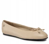 Baleriny - TOMMY HILFIGER BALERINY DAMSKIE SKÓRZANE BEŻOWE 38 Ż5Q - Tommy Hilfiger - miniaturka - grafika 1