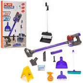 Zabawki AGD - Zestaw sprzątający dla dzieci, zabawka, akcesoria domowe do sprzątania: odkurzacz, miotła UNIWERSALNY - miniaturka - grafika 1