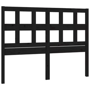 Lumarko Wezgłowie łóżka, czarne, 125,5x4x100 cm, lite drewno sosnowe - Inne meble do sypialni - miniaturka - grafika 3
