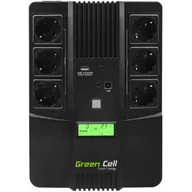 Zasilacze awaryjne UPS - UPS Green Cell Zasilacz awaryjny UPS Green Cell AiO z wyświetlaczem LCD 800VA UPS07 - miniaturka - grafika 1