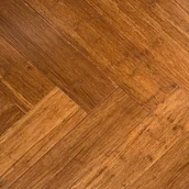 Podłogi drewniane - Bambus Chevron Karmel Lakier Półmat Jodła Lewa - miniaturka - grafika 1