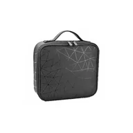 Torebki damskie - Kuferek Czarny na kosmetyki na zamek z wyjmowanymi przegródkami w środku - miniaturka - grafika 1