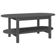 Ławy i stoliki kawowe - vidaXL Stolik kawowy szary 110x55x45 cm lite drewno sosnowe - miniaturka - grafika 1
