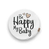 Kołdry i poduszki dla dzieci - Poduszki białe ekoskóra NAPISY 1 szt. 6 cm AKSON-Miś - Be Happy - miniaturka - grafika 1