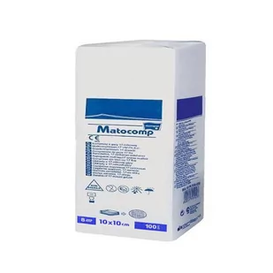 MATOCOMP Kompresy Z Gazy 13-Nit 8-Warstw Matocomp Niejałowe 10X10Cm-100Szt. - Apteczki i materiały opatrunkowe - miniaturka - grafika 1