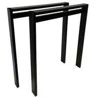 Meble modułowe i akcesoria - Nogi metalowe U Do stołu Loft Industrial czarne 60x72 cm Profil 6x2cm 2 szt - miniaturka - grafika 1
