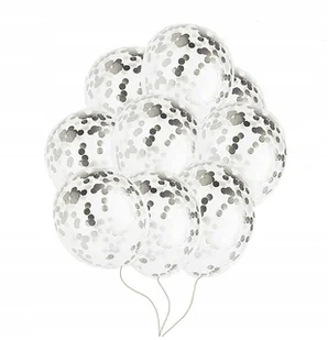 BALONY DUŻE z KONFETTI SREBRNYM 5szt dekoracje na urodziny chrzest ślub - Wesele i ślub BALONY DUŻE z KONFETTI SREBRNYM 5szt dekoracje na urodziny chrzest ślub - Wesele i ślub - miniaturka - grafika 1