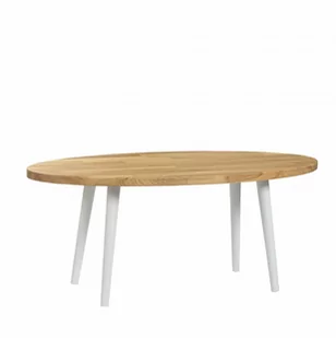 Ława owalna, ława drewniana dębowa Modern Oak, Wykończenie nogi - Buk - farba szara, Wysokość [cm] - 41, Wymiary [cm] - 48x97 - Ławy i stoliki kawowe - miniaturka - grafika 1