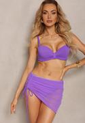 Stroje kąpielowe - Fioletowe Bikini Strój Dwuczęściowy ze Spódniczką Mini w Komplecie Gretella - miniaturka - grafika 1