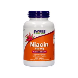 NOW Niacin 500mg - 250tabs - Witaminy i minerały dla sportowców - miniaturka - grafika 1