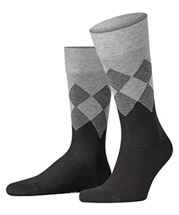 Burlington Mężczyźni Skarpety Hampstead M SO Bawełna z wzorem 1 Para, Czarny (Black 3000), 40-46 - Skarpetki męskie - miniaturka - grafika 1