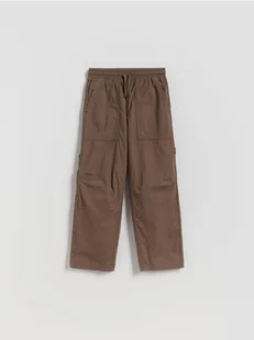 Reserved - Bawełniane spodnie parachute - ciemnobrązowy - Spodnie i spodenki dla chłopców - miniaturka - grafika 1