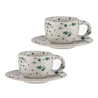 Filiżanki - Biało-zielone kamionkowe filiżanki na espresso zestaw 2 szt. 100 ml Carnival – Ladelle - miniaturka - grafika 1