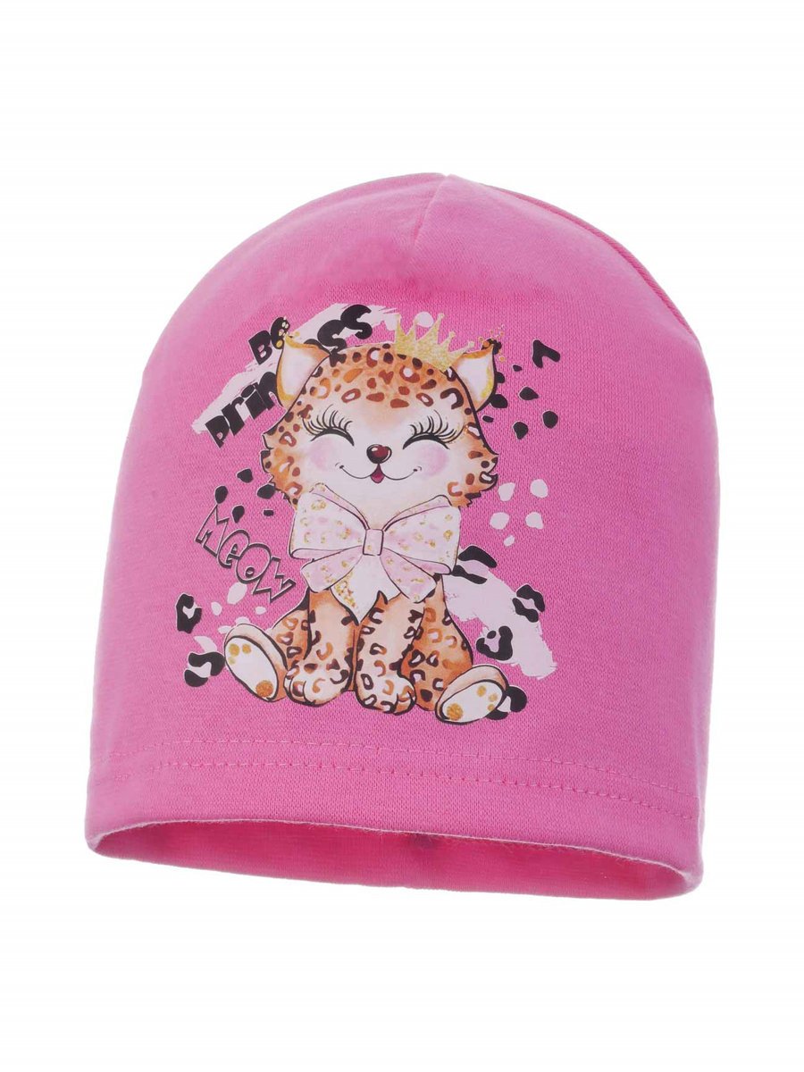 Dziewczęca czapka bawełniana kotek princess różowa Ambra r.44/48