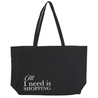 Torby i wózki na zakupy - Torba shopper all i need is shopping czarna 5905896139986 - miniaturka - grafika 1