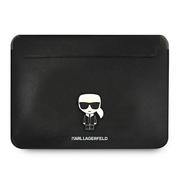 Torby na laptopy - Karl Lagerfeld Karl Lagerfeld Sleeve KLCS16PISFBK 16" czarny/black Saffiano Ikonik Karl KF000899-0 - miniaturka - grafika 1