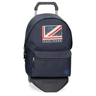Torby na laptopy - Pepe Jeans Aidan plecak na laptopa, podwójna przegródka na kółkach, 15,6 cala, niebieski, 31 x 44 x 17,5 cm, poliester, 20,46 l - miniaturka - grafika 1