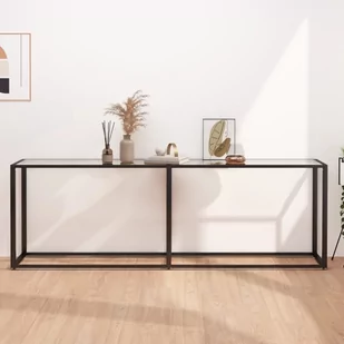 shumee shumee Konsola przezroczysta 220x35x75,5 cm szkło hartowane - Konsole i sekretarzyki - miniaturka - grafika 1