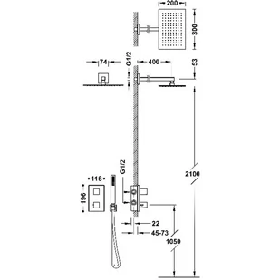 Tres Therm-Box Zestaw prysznicowy podtynkowy termostatyczny z deszczownicą chrom 20225054 - odbiór osobisty: Kraków, Warszawa - Zestawy prysznicowe - miniaturka - grafika 1
