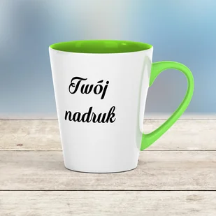 Mały kubek Latte z zielonym wnętrzem i uszkiem z Twoim nadrukiem - Kubki - miniaturka - grafika 1