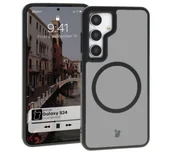 Etui i futerały do telefonów - Bizon Etui z pierścieniem magnetycznym Case MatteO do Galaxy S24, półprzezroczyste z czarną ramką - miniaturka - grafika 1