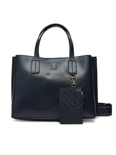 Tommy Hilfiger Torebka Th Distinct Mini Tote AW0AW17192 Granatowy - Torebki damskie - miniaturka - grafika 1