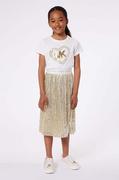 Bluzki dla dziewczynek - Michael Kors longsleeve bawełniany dziecięcy kolor biały - miniaturka - grafika 1