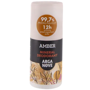 Arganove, dezodorant mineralny ałunowy roll-on, Amber, 50 ml - Dezodoranty i antyperspiranty unisex - miniaturka - grafika 1