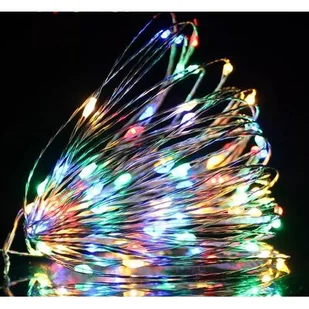 Lampki 50 LED multikolor druciki łezki na baterie CORTINA POLAND - Oświetlenie świąteczne - miniaturka - grafika 1