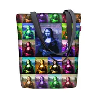 Torebki damskie - Torebka płócienna Sunny, nadruk Modern Lisa – shopperka damska, wodoodporna, zamek, mieści A4, udźwig do 10 kg, polska produkcja, ARCO Design - miniaturka - grafika 1