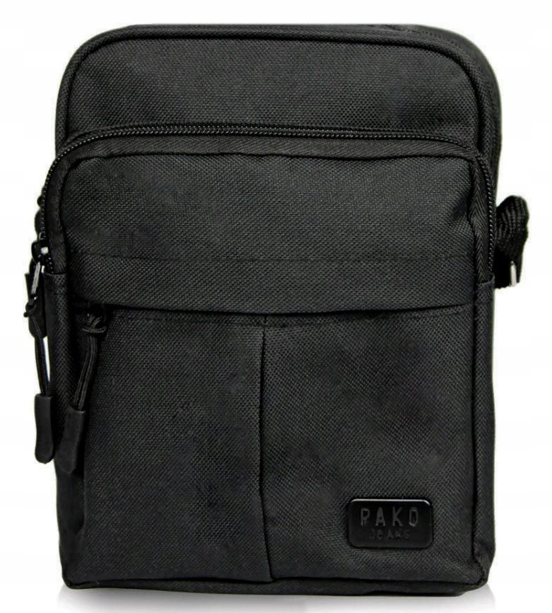 Torba męska na ramię praktyczna saszetka na pasku czarna Pako Jeans