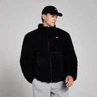 Kurtki męskie - Męska kurtka puchowa ze sztucznego kożuszka borg z kolekcji MP – czarna - M - miniaturka - grafika 1