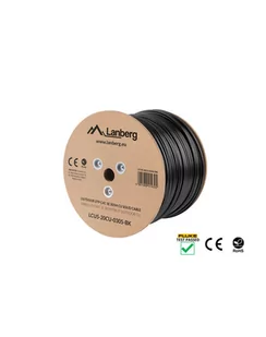 LANBERG Kabel UTP Kat.5E CU 305 m drut outdoor LCU5-21CU-0305-BK - Kable miedziane - miniaturka - grafika 3