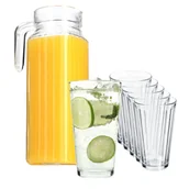 Szklanki - Zestaw szklanek Blera 360 ml  6 szt + Dzbanek Bargano 1,1L - miniaturka - grafika 1