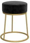 Taborety i hokery - Czarny aksamitny metalowy taboret glamour Z4-L85 - miniaturka - grafika 1