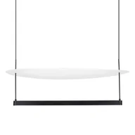 Lampy sufitowe - Zawieszana lampa do salonu TIRAQUE LE44630 LED 55W 3000K plate czarna biała - miniaturka - grafika 1