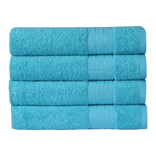 Turkusowe bawełniane ręczniki zestaw 4 szt. 50x100 cm – Good Morning - Ręczniki - miniaturka - grafika 1