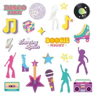 Zabawki kreatywne - Tatuaże zmywalne kolorowe Retro Disco, 23 szt. - miniaturka - grafika 1